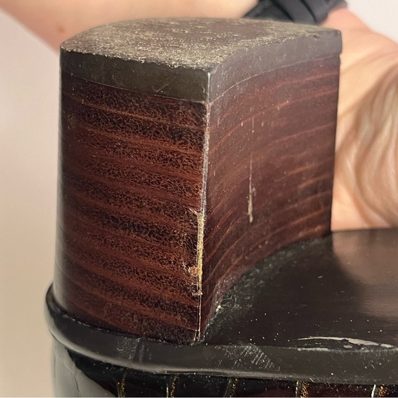 Liz Claiborne Jester Heeled Loafers Size 10M Buckle Block Heel Patent Leather - Picture 16 of 16